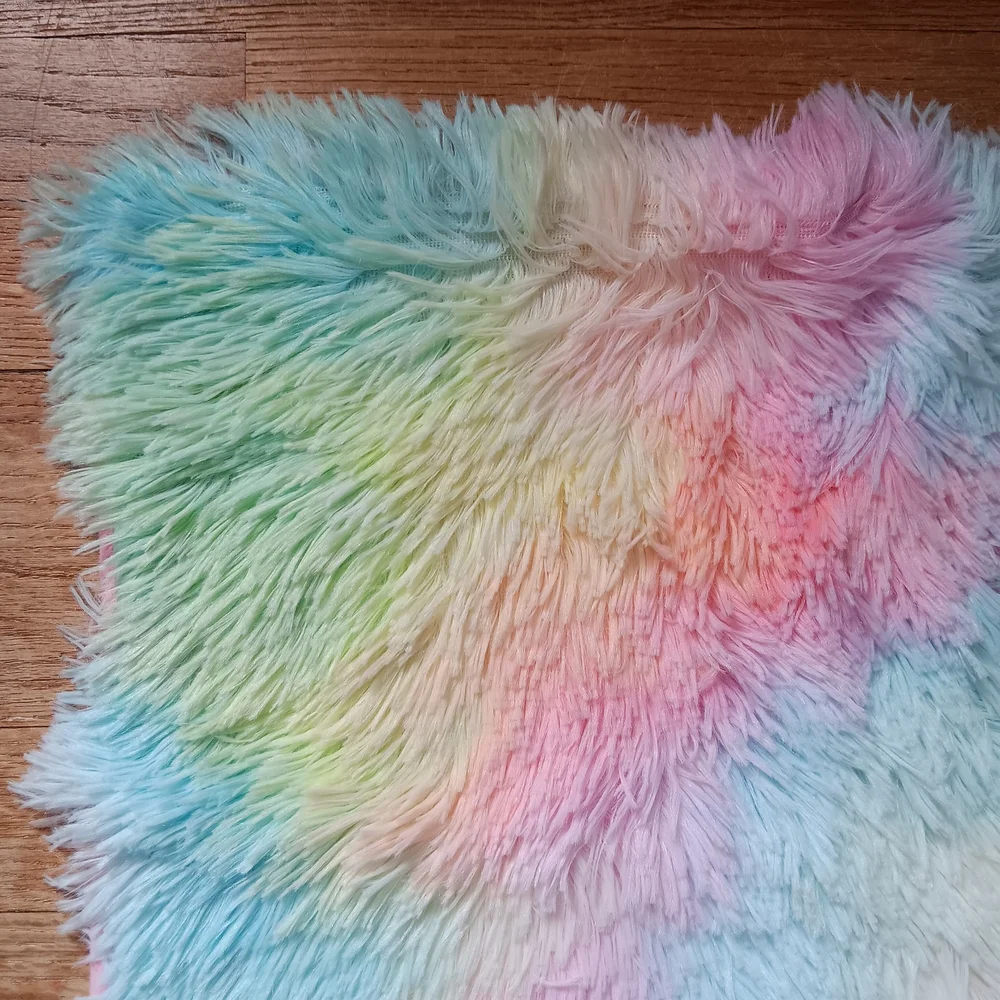 Colorful Tie-Dye Faux Fur Throw Pillow Cover Sham With Zipper 18